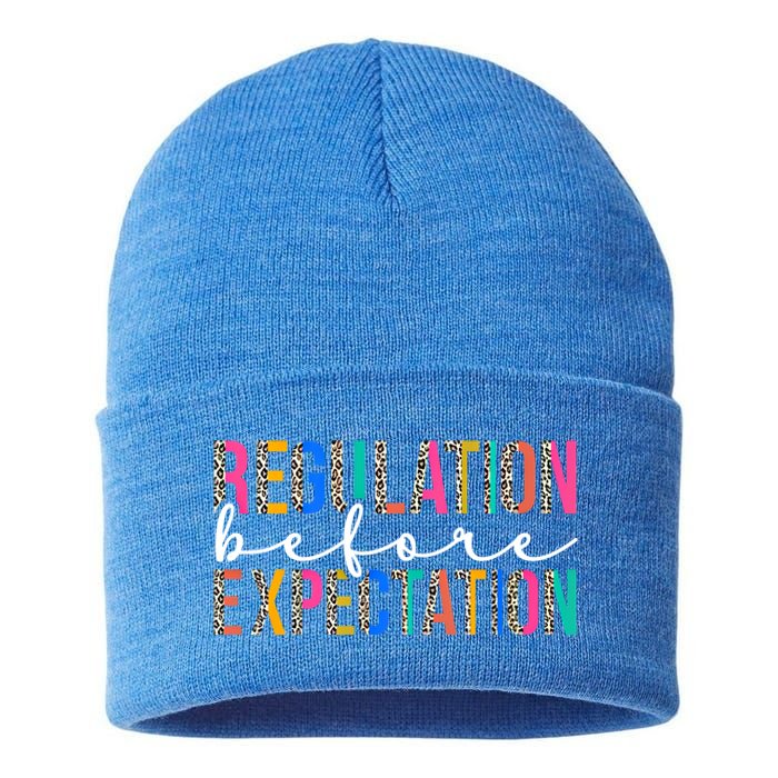 Regulation Before Expectation Autism Awareness Acceptance Gift Sustainable Knit Beanie