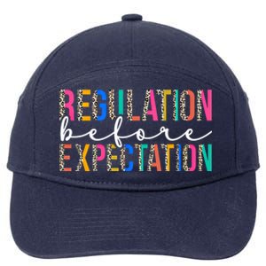 Regulation Before Expectation Autism Awareness Acceptance Gift 7-Panel Snapback Hat