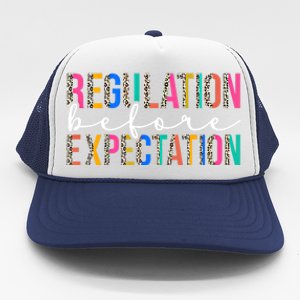 Regulation Before Expectation Autism Awareness Acceptance Gift Trucker Hat