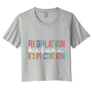 Regulation Before Expectation Autism Awareness Acceptance Gift Women's Crop Top Tee