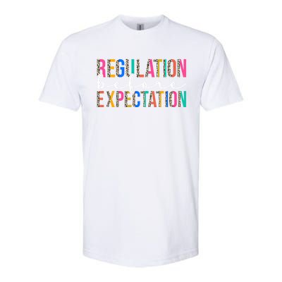 Regulation Before Expectation Autism Awareness Acceptance Gift Softstyle® CVC T-Shirt