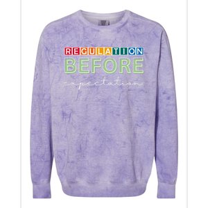 Regulation Before Expectation Autism Awareness Quote Colorblast Crewneck Sweatshirt