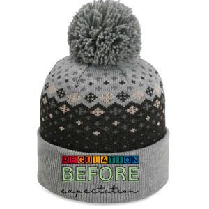 Regulation Before Expectation Autism Awareness Quote The Baniff Cuffed Pom Beanie