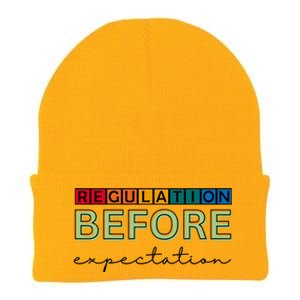 Regulation Before Expectation Autism Awareness Quote Knit Cap Winter Beanie