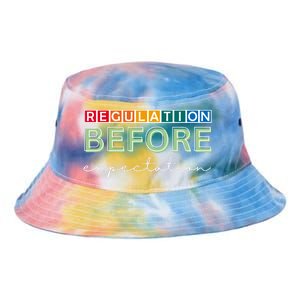 Regulation Before Expectation Autism Awareness Quote Tie Dye Newport Bucket Hat