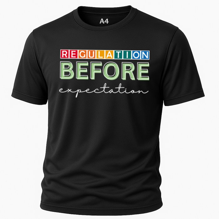 Regulation Before Expectation Autism Awareness Quote Cooling Performance Crew T-Shirt