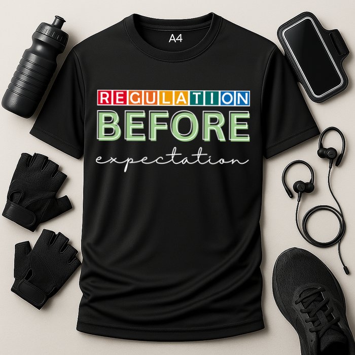 Regulation Before Expectation Autism Awareness Quote Cooling Performance Crew T-Shirt