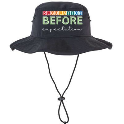 Regulation Before Expectation Autism Awareness Quote Bucket Hat