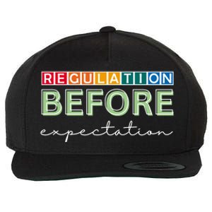 Regulation Before Expectation Autism Awareness Quote Wool Snapback Cap