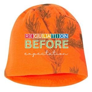 Regulation Before Expectation Autism Awareness Quote Kati - Camo Knit Beanie