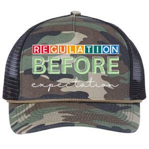 Regulation Before Expectation Autism Awareness Quote Retro Rope Trucker Hat Cap