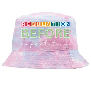 Regulation Before Expectation Autism Awareness Quote Tie-Dyed Bucket Hat