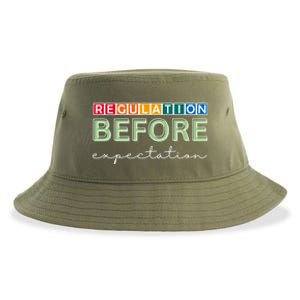 Regulation Before Expectation Autism Awareness Quote Sustainable Bucket Hat