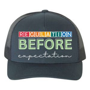 Regulation Before Expectation Autism Awareness Quote Yupoong Adult 5-Panel Trucker Hat