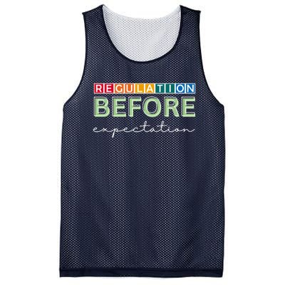 Regulation Before Expectation Autism Awareness Quote Mesh Reversible Basketball Jersey Tank