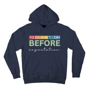 Regulation Before Expectation Autism Awareness Quote Tall Hoodie