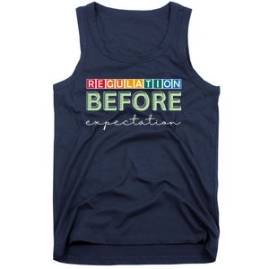 Regulation Before Expectation Autism Awareness Quote Tank Top