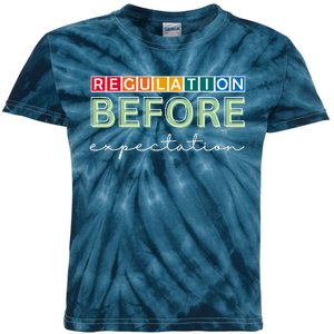 Regulation Before Expectation Autism Awareness Quote Kids Tie-Dye T-Shirt