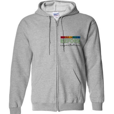 Regulation Before Expectation Autism Awareness Quote Full Zip Hoodie