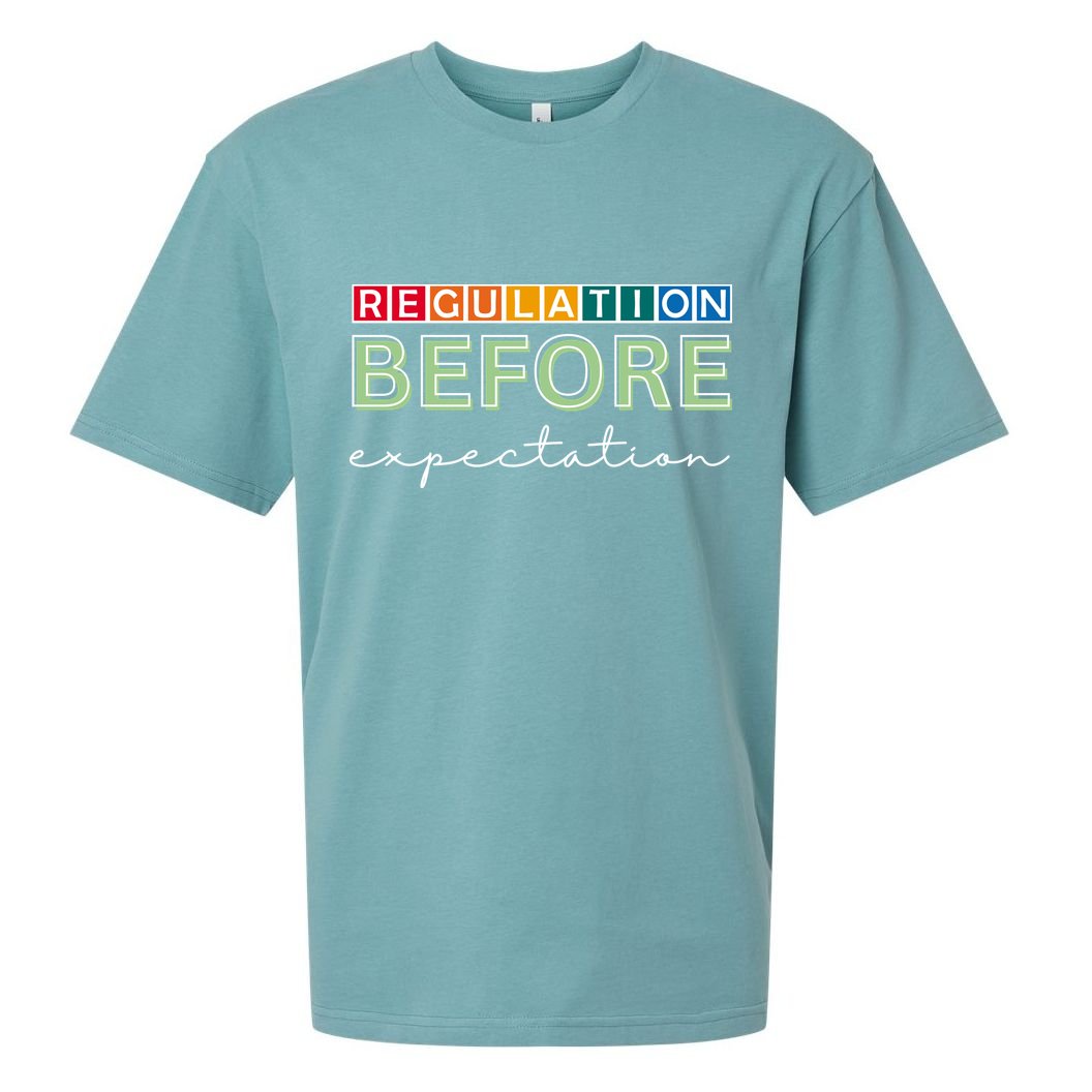 Regulation Before Expectation Autism Awareness Quote Sueded Cloud Jersey T-Shirt