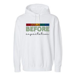 Regulation Before Expectation Autism Awareness Quote Garment-Dyed Fleece Hoodie