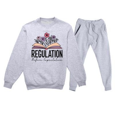 Regulation Before Expectation Special Education Sped School Gift Premium Crewneck Sweatsuit Set