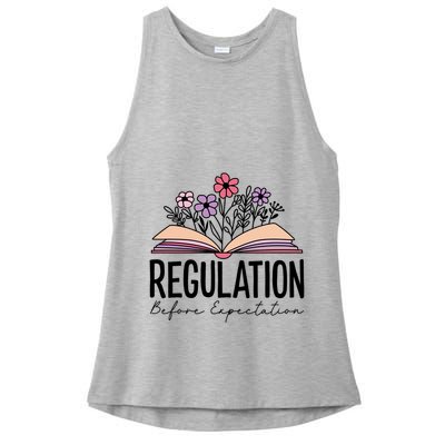 Regulation Before Expectation Special Education Sped School Gift Ladies PosiCharge Tri-Blend Wicking Tank