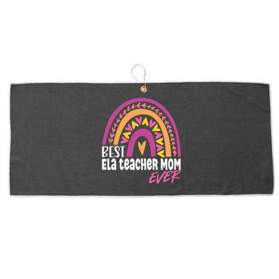 Rainbow Best ELA Teacher Mom Ever Mother's Day Gift Large Microfiber Waffle Golf Towel