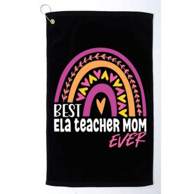 Rainbow Best ELA Teacher Mom Ever Mother's Day Gift Platinum Collection Golf Towel