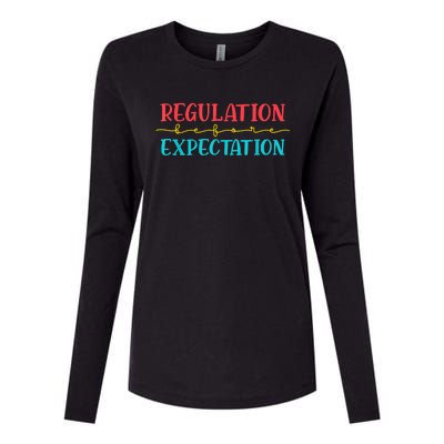 Regulation Before Expectation Autistic Autism Awareness Day Womens Cotton Relaxed Long Sleeve T-Shirt