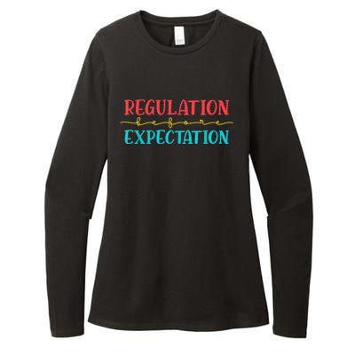 Regulation Before Expectation Autistic Autism Awareness Day Womens CVC Long Sleeve Shirt