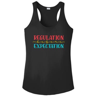 Regulation Before Expectation Autistic Autism Awareness Day Ladies PosiCharge Competitor Racerback Tank