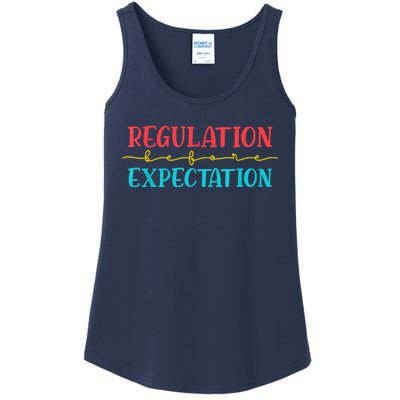 Regulation Before Expectation Autistic Autism Awareness Day Ladies Essential Tank