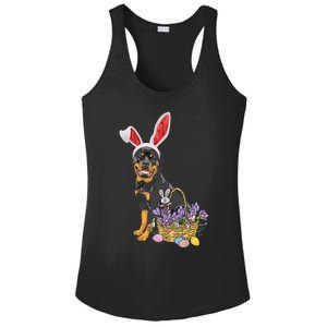 Rottweiler Bunny Easter Egg Hunters Funny Easter Day Meaningful Gift Ladies PosiCharge Competitor Racerback Tank