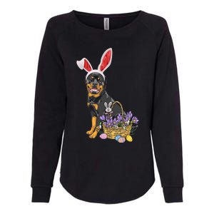 Rottweiler Bunny Easter Egg Hunters Funny Easter Day Meaningful Gift Womens California Wash Sweatshirt