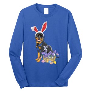 Rottweiler Bunny Easter Egg Hunters Funny Easter Day Meaningful Gift Long Sleeve Shirt