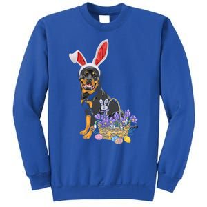 Rottweiler Bunny Easter Egg Hunters Funny Easter Day Meaningful Gift Sweatshirt