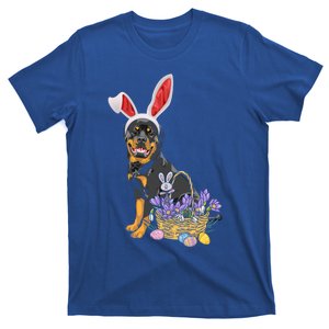 Rottweiler Bunny Easter Egg Hunters Funny Easter Day Meaningful Gift T-Shirt