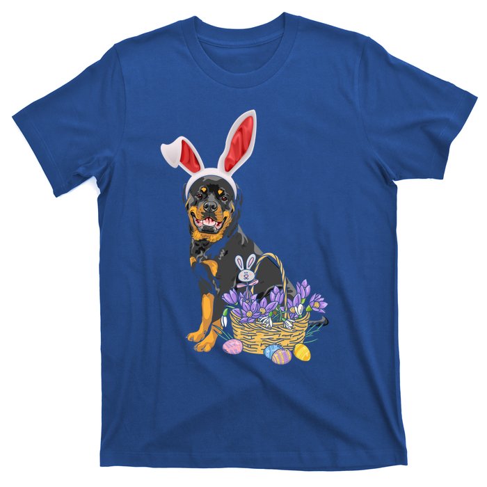 Rottweiler Bunny Easter Egg Hunters Funny Easter Day Meaningful Gift T-Shirt