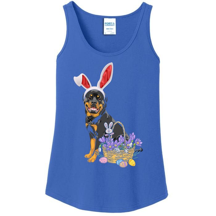 Rottweiler Bunny Easter Egg Hunters Funny Easter Day Meaningful Gift Ladies Essential Tank