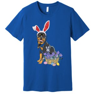 Rottweiler Bunny Easter Egg Hunters Funny Easter Day Meaningful Gift Premium T-Shirt