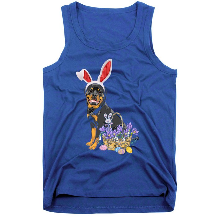 Rottweiler Bunny Easter Egg Hunters Funny Easter Day Meaningful Gift Tank Top