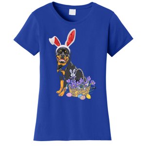 Rottweiler Bunny Easter Egg Hunters Funny Easter Day Meaningful Gift Women's T-Shirt