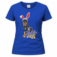 Rottweiler Bunny Easter Egg Hunters Funny Easter Day Meaningful Gift Women's T-Shirt