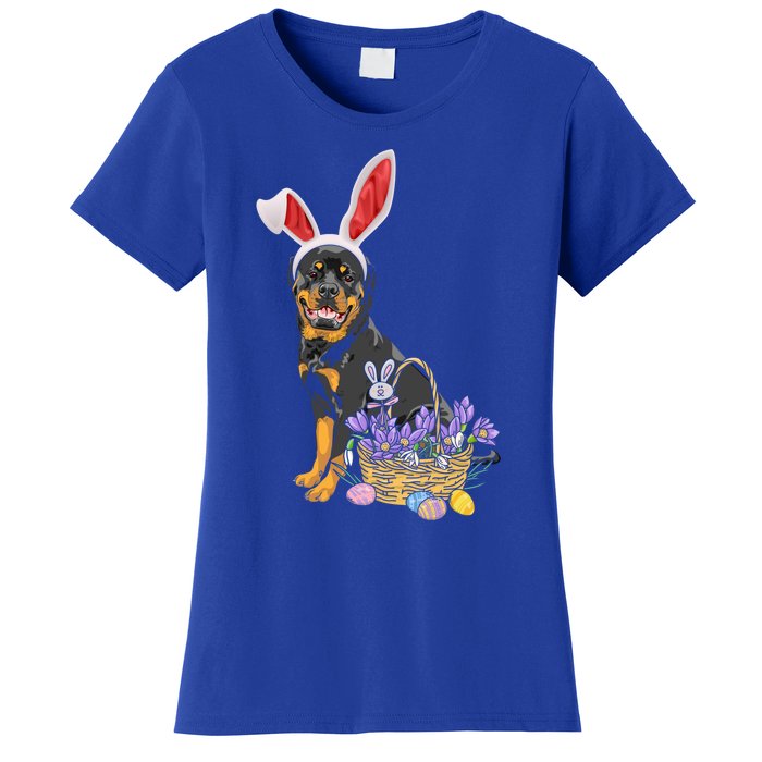 Rottweiler Bunny Easter Egg Hunters Funny Easter Day Meaningful Gift Women's T-Shirt