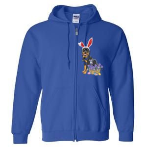 Rottweiler Bunny Easter Egg Hunters Funny Easter Day Meaningful Gift Full Zip Hoodie