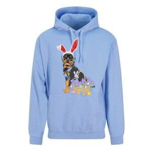 Rottweiler Bunny Easter Egg Hunters Funny Easter Day Meaningful Gift Unisex Surf Hoodie