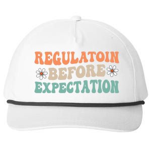 Regulation Before Expectation Retro Neurodiversity Therapist Snapback Five-Panel Rope Hat