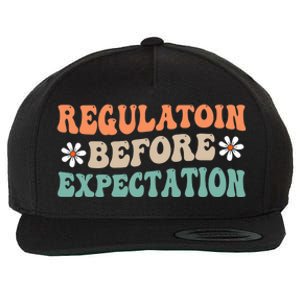 Regulation Before Expectation Retro Neurodiversity Therapist Wool Snapback Cap