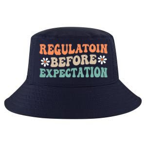 Regulation Before Expectation Retro Neurodiversity Therapist Cool Comfort Performance Bucket Hat